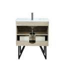 Lexora Lancy 30" Rustic Acacia Bathroom Vanity, White Quartz Top, White Square Sink, Balzani Gun Metal Faucet Set, and 28" Frameless Mirror LLC30SKSOSM28FGM - MyBBQDirect