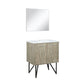 Lexora Lancy 30" Rustic Acacia Bathroom Vanity, White Quartz Top, White Square Sink, and 28" Frameless Mirror  LLC30SKSOSM28 - MyBBQDirect