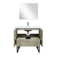 Lexora Lancy 36" Rustic Acacia Bathroom Vanity, White Quartz Top, White Square Sink, Labaro Rose Gold Faucet Set, and 28" Frameless Mirror LLC36SKSOSM28FRG - MyBBQDirect