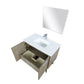 Lexora Lancy 36" Rustic Acacia Bathroom Vanity, White Quartz Top, White Square Sink, Labaro Rose Gold Faucet Set, and 28" Frameless Mirror LLC36SKSOSM28FRG - MyBBQDirect