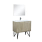Lexora Lancy 36" Rustic Acacia Bathroom Vanity, White Quartz Top, White Square Sink, Labaro Rose Gold Faucet Set, and 28" Frameless Mirror LLC36SKSOSM28FRG - MyBBQDirect