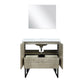 Lexora Lancy 36" Rustic Acacia Bathroom Vanity, White Quartz Top, White Square Sink, and 28" Frameless Mirro LLC36SKSOSM28 - MyBBQDirect