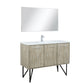 Lexora Lancy 48" Rustic Acacia Bathroom Vanity, White Quartz Top, White Square Sink, Labaro Brushed Nickel Faucet Set, and 43" Frameless Mirror LLC48SKSOSM43FBN - MyBBQDirect