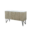 Lexora Lancy 60" Rustic Acacia Double Bathroom Vanity, White Quartz Top, and White Square Sinks LLC60DKSOS000