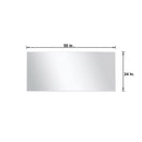 Lexora Lancy 60" Rustic Acacia Double Bathroom Vanity, White Quartz Top, White Square Sinks, and 55" Frameless Mirror LLC60DKSOSM55