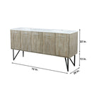 Lexora  Lancy 72" Rustic Acacia Double Bathroom Vanity, White Quartz Top, White Square Sinks, and 70" Frameless Mirror LLC72DKSOSM70