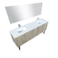 Lexora Lancy 80" Rustic Acacia Double Bathroom Vanity, White Quartz Top, White Square Sinks, Labaro Brushed Nickel Faucet Set, and 70" Frameless Mirror LLC80DKSOSM70FBN - MyBBQDirect