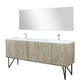 Lexora Lancy 80" Rustic Acacia Double Bathroom Vanity, White Quartz Top, White Square Sinks, Balzani Gun Metal Faucet Set, and 70" Frameless Mirror LLC80DKSOSM70FGM - MyBBQDirect