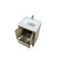 Lexora Lafarre 24" Rustic Acacia Bathroom Vanity, White Quartz Top, White Square Sink, and Balzani Gun Metal Faucet Set  LLF24SKSOS000FGM - MyBBQDirect