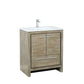 Lexora Lafarre 30" Rustic Acacia Bathroom Vanity, White Quartz Top, White Square Sink, and Balzani Gun Metal Faucet Set LLF30SKSOS000FGM - MyBBQDirect