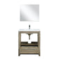 Lexora Lafarre 30" Rustic Acacia Bathroom Vanity, White Quartz Top, White Square Sink, Balzani Gun Metal Faucet Set, and 28" Frameless Mirror LLF30SKSOSM28FGM - MyBBQDirect