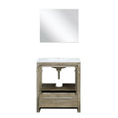 Lexora Lafarre 30" Rustic Acacia Bathroom Vanity, White Quartz Top, White Square Sink, and 28" Frameless Mirror LLF30SKSOSM28 - MyBBQDirect