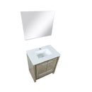 Lexora Lafarre 30" Rustic Acacia Bathroom Vanity, White Quartz Top, White Square Sink, and 28" Frameless Mirror LLF30SKSOSM28 - MyBBQDirect