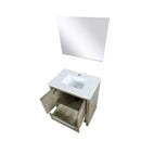 Lexora Lafarre 30" Rustic Acacia Bathroom Vanity, White Quartz Top, White Square Sink, and 28" Frameless Mirror LLF30SKSOSM28 - MyBBQDirect