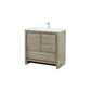 Lexora Lafarre 36" Rustic Acacia Bathroom Vanity, White Quartz Top, White Square Sink, and Balzani Gun Metal Faucet Set LLF36SKSOS000FGM - MyBBQDirect
