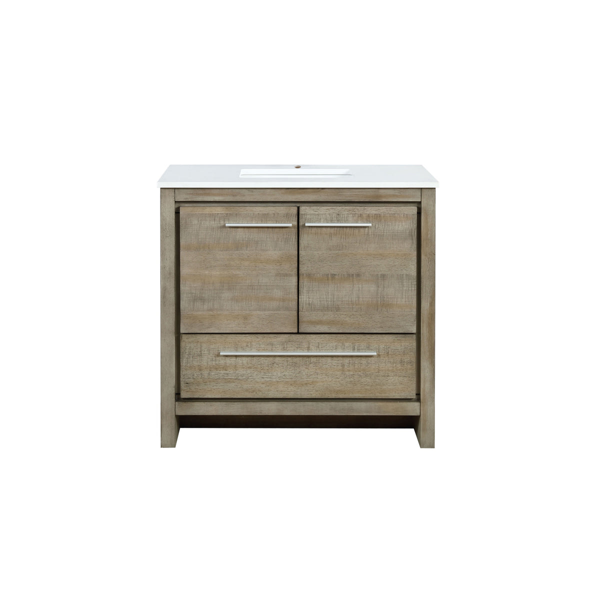 Lexora Lafarre 36" Rustic Acacia Bathroom Vanity, White Quartz Top, and White Square Sink LLF36SKSOS000 - MyBBQDirect