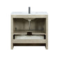 Lexora Lafarre 36" Rustic Acacia Bathroom Vanity, White Quartz Top, White Square Sink, Labaro Brushed Nickel Faucet Set, and 28" Frameless Mirror LLF36SKSOSM28FBN