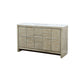 Lexora Lafarre 60" Rustic Acacia Double Bathroom Vanity, White Quartz Top, and White Square Sinks  LLF60DKSOD000 - MyBBQDirect