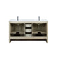 Lexora Lafarre 60" Rustic Acacia Double Bathroom Vanity, White Quartz Top, White Square Sinks, Balzani Gun Metal Faucet Set, and 55" Frameless Mirror LLF60DKSODM55FGM - MyBBQDirect
