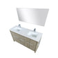 Lexora Lafarre 60" Rustic Acacia Double Bathroom Vanity, White Quartz Top, White Square Sinks, Balzani Gun Metal Faucet Set, and 55" Frameless Mirror LLF60DKSODM55FGM - MyBBQDirect