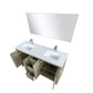 Lexora Lafarre 60" Rustic Acacia Double Bathroom Vanity, White Quartz Top, White Square Sinks, Balzani Gun Metal Faucet Set, and 55" Frameless Mirror LLF60DKSODM55FGM - MyBBQDirect