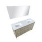 Lexora Lafarre 60" Rustic Acacia Double Bathroom Vanity, White Quartz Top, White Square Sinks, and 55" Frameless Mirror LLF60DKSODM55 - MyBBQDirect