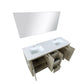 Lexora Lafarre 60" Rustic Acacia Double Bathroom Vanity, White Quartz Top, White Square Sinks, and 55" Frameless Mirror LLF60DKSODM55 - MyBBQDirect