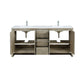 Lexora Lafarre 72" Rustic Acacia Double Bathroom Vanity, White Quartz Top, White Square Sinks, and Labaro Brushed Nickel Faucet Set LLF72DKSOD000FBN - MyBBQDirect