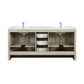 Lexora Lafarre 72" Rustic Acacia Double Bathroom Vanity, White Quartz Top, White Square Sinks, Labaro Rose Gold Faucet Set, and 70" Frameless Mirror LLF72DKSODM70FRG - MyBBQDirect