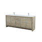 Lexora  Lafarre 80" Rustic Acacia Double Bathroom Vanity, White Quartz Top, White Square Sinks, and Labaro Brushed Nickel Faucet Set LLF80DKSOD000FBN - MyBBQDirect