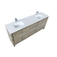 Lexora  Lafarre 80" Rustic Acacia Double Bathroom Vanity, White Quartz Top, White Square Sinks, and Labaro Brushed Nickel Faucet Set LLF80DKSOD000FBN - MyBBQDirect