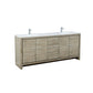 Lexora  Lafarre 80" Rustic Acacia Double Bathroom Vanity, White Quartz Top, White Square Sinks, and Labaro Brushed Nickel Faucet Set LLF80DKSOD000FBN - MyBBQDirect