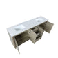 Lexora Lafarre 80" Rustic Acacia Double Bathroom Vanity, White Quartz Top, and White Square Sinks LLF80DKSOD000 - MyBBQDirect