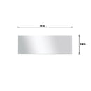 Lexora  Lafarre 80" Rustic Acacia Double Bathroom Vanity, White Quartz Top, White Square Sinks, Labaro Brushed Nickel Faucet Set, and 70" Frameless Mirror LLF80DKSODM70FBN