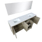 Lexora Lafarre 80" Rustic Acacia Double Bathroom Vanity, White Quartz Top, White Square Sinks, and 70" Frameless Mirror LLF80DKSODM70 - MyBBQDirect