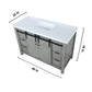 Lexora  Marsyas 48" Ash Grey Single Vanity, White Quartz Top, White Square Sink and no Mirror LM342248SHCS000 - MyBBQDirect