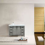 Lexora  Marsyas 48" Ash Grey Single Vanity, White Quartz Top, White Square Sink and no Mirror LM342248SHCS000 - MyBBQDirect