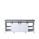 Lexora  Marsyas 80" White Double Vanity, Grey Quartz Top, White Square Sinks and no Mirror LM342280DAAS000