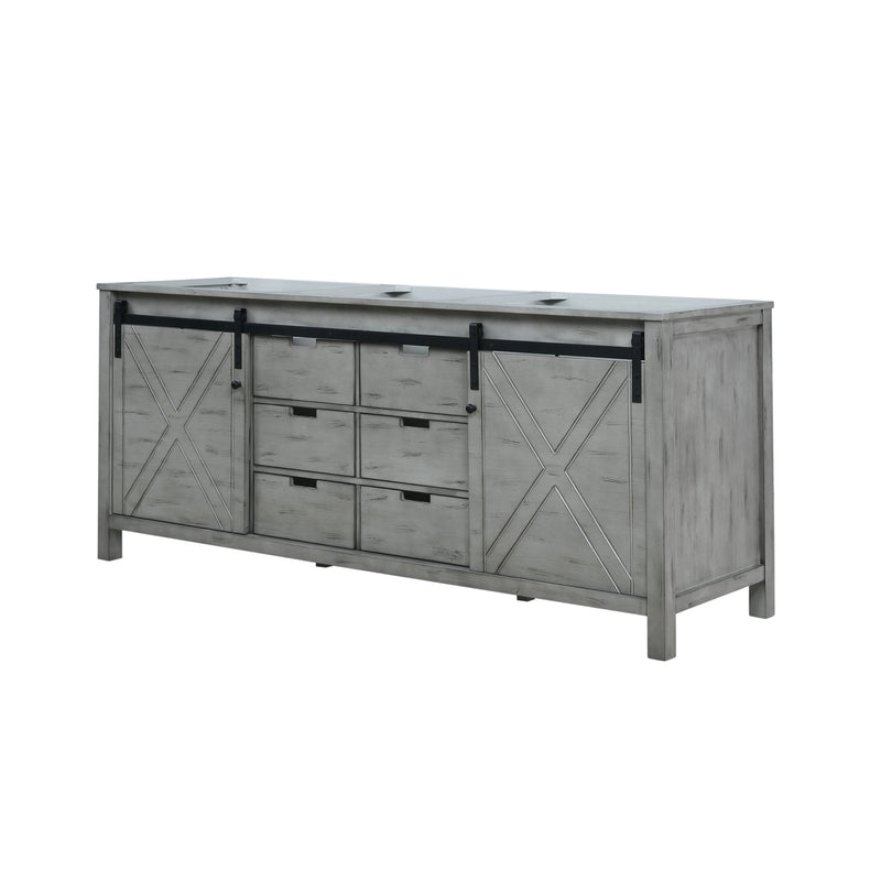 Lexora  Marsyas 80" Ash Grey Vanity Cabinet Only LM342280DH00000