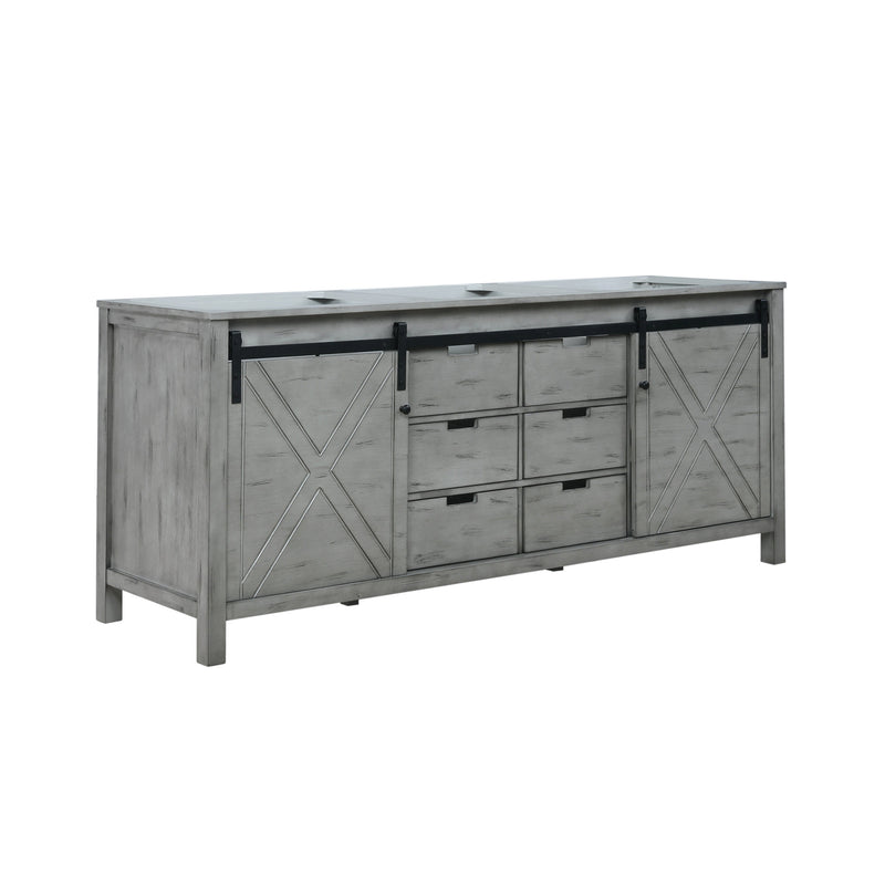 Lexora  Marsyas 80" Ash Grey Vanity Cabinet Only LM342280DH00000