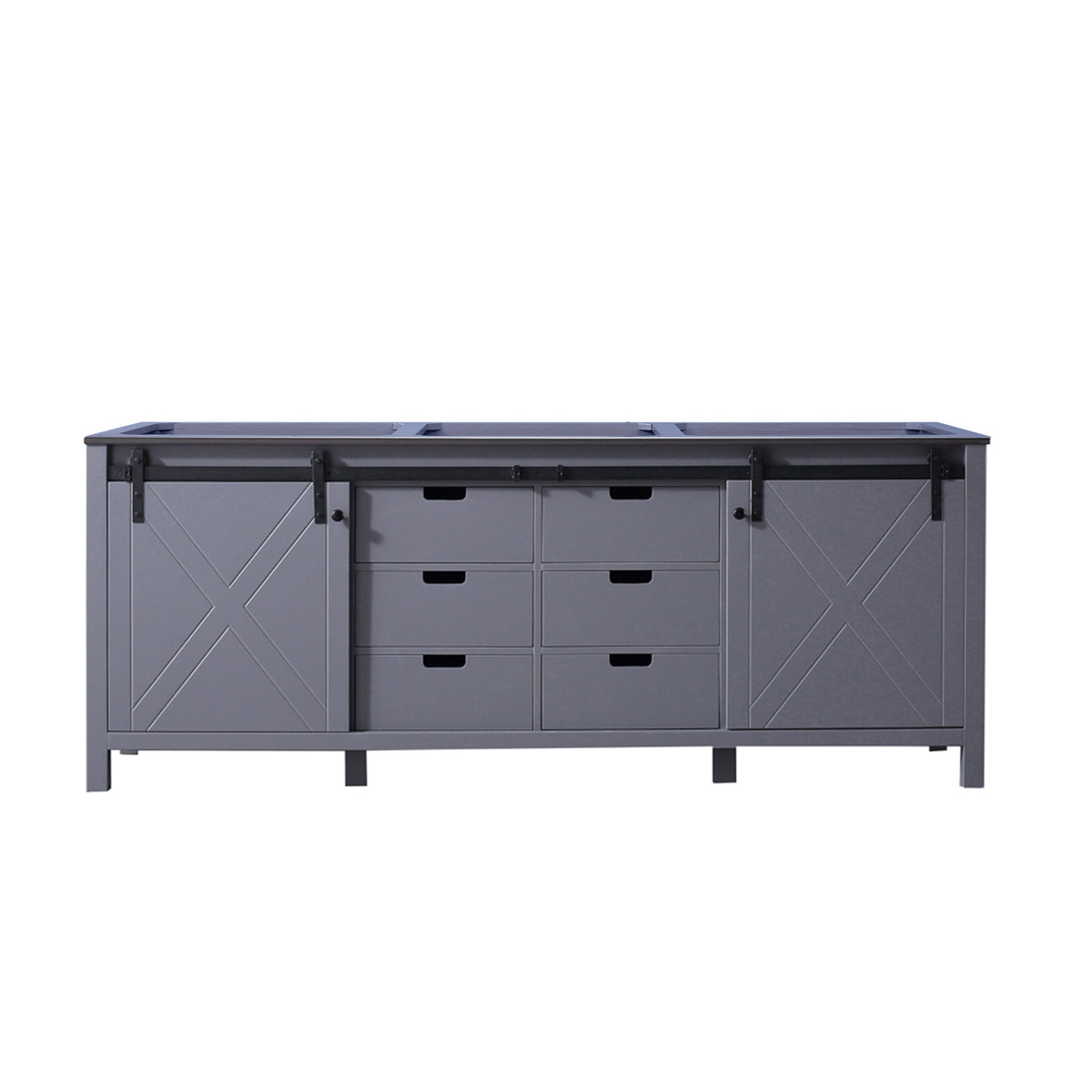 Lexora  Marsyas 84" Dark Grey Vanity Cabinet Only LM342284DB00000 - MyBBQDirect