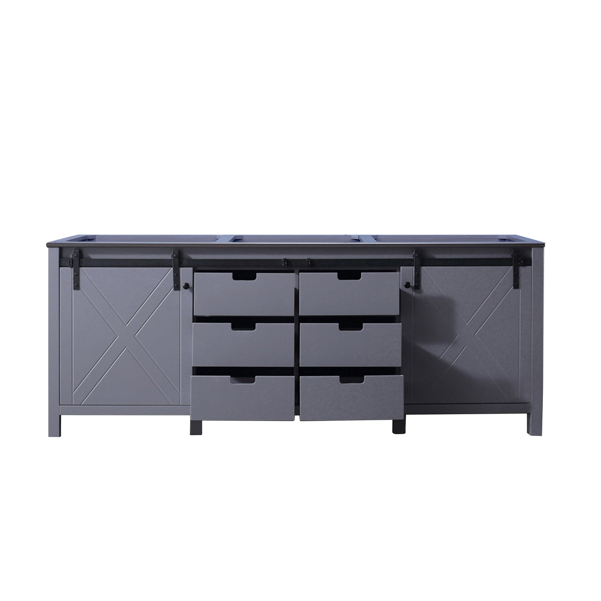 Lexora  Marsyas 84" Dark Grey Vanity Cabinet Only LM342284DB00000 - MyBBQDirect