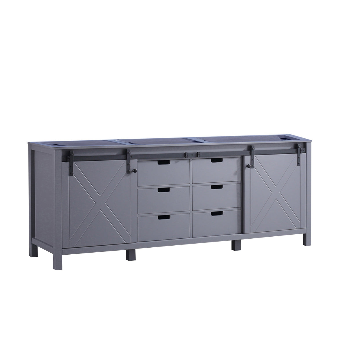 Lexora  Marsyas 84" Dark Grey Vanity Cabinet Only LM342284DB00000 - MyBBQDirect