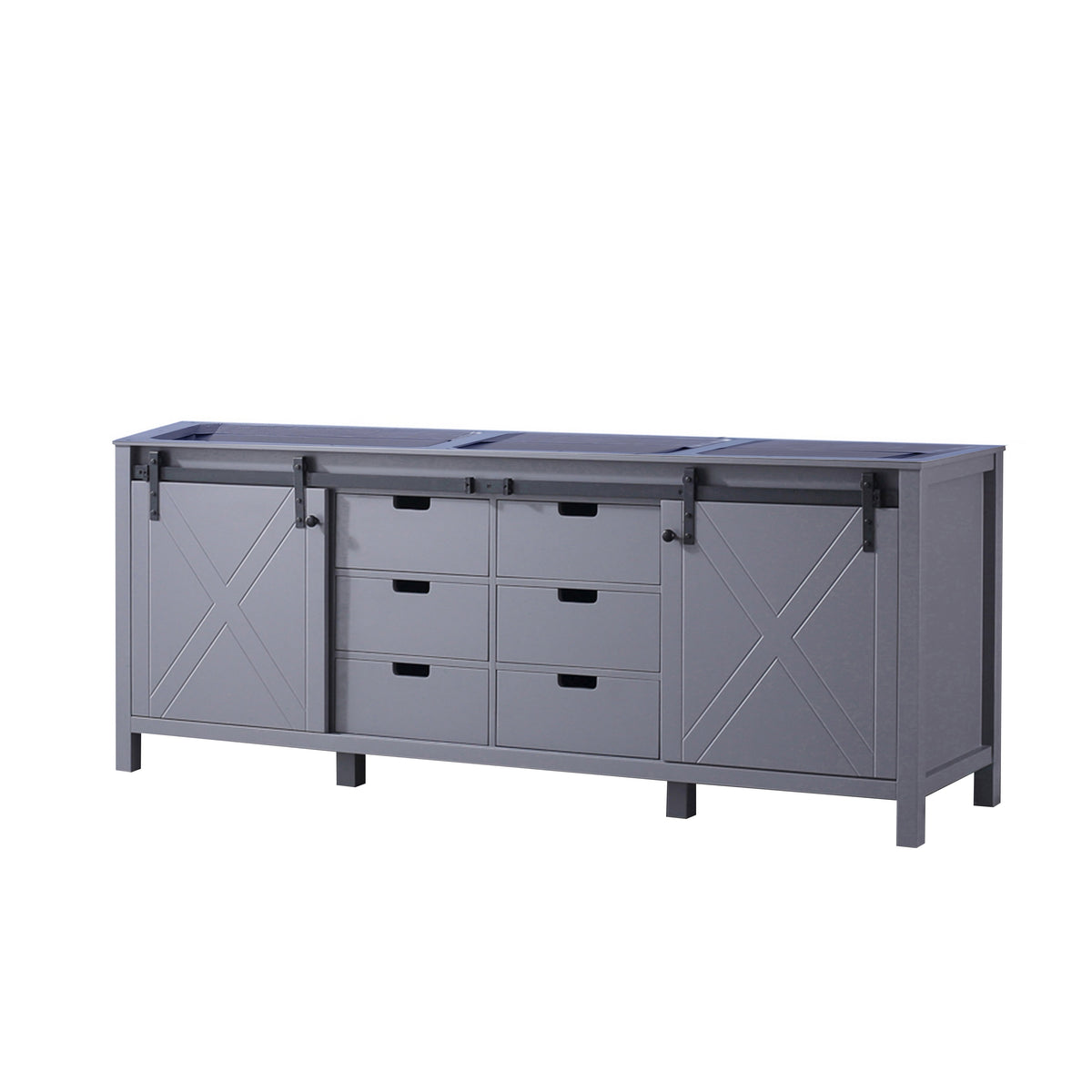 Lexora  Marsyas 84" Dark Grey Vanity Cabinet Only LM342284DB00000 - MyBBQDirect