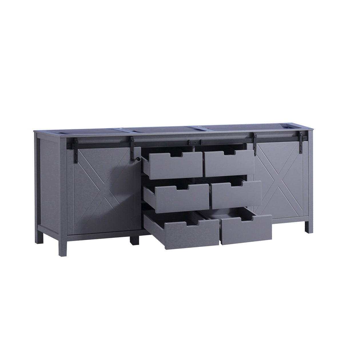 Lexora  Marsyas 84" Dark Grey Vanity Cabinet Only LM342284DB00000 - MyBBQDirect