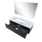 Lexora Sant 48" Iron Charcoal Bathroom Vanity, Acrylic Composite Top with Integrated Sink, and 43" Frameless Mirror LS48SRAISM43 - MyBBQDirect