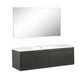 Lexora Sant 48" Iron Charcoal Bathroom Vanity, Acrylic Composite Top with Integrated Sink, and 43" Frameless Mirror LS48SRAISM43 - MyBBQDirect