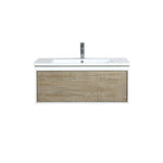 Lexora Scopi 36" Rustic Acacia Bathroom Vanity, Acrylic Composite Top with Integrated Sink, and Labaro Brushed Nickel Faucet Set LSC36SRAOS000FBN - MyBBQDirect