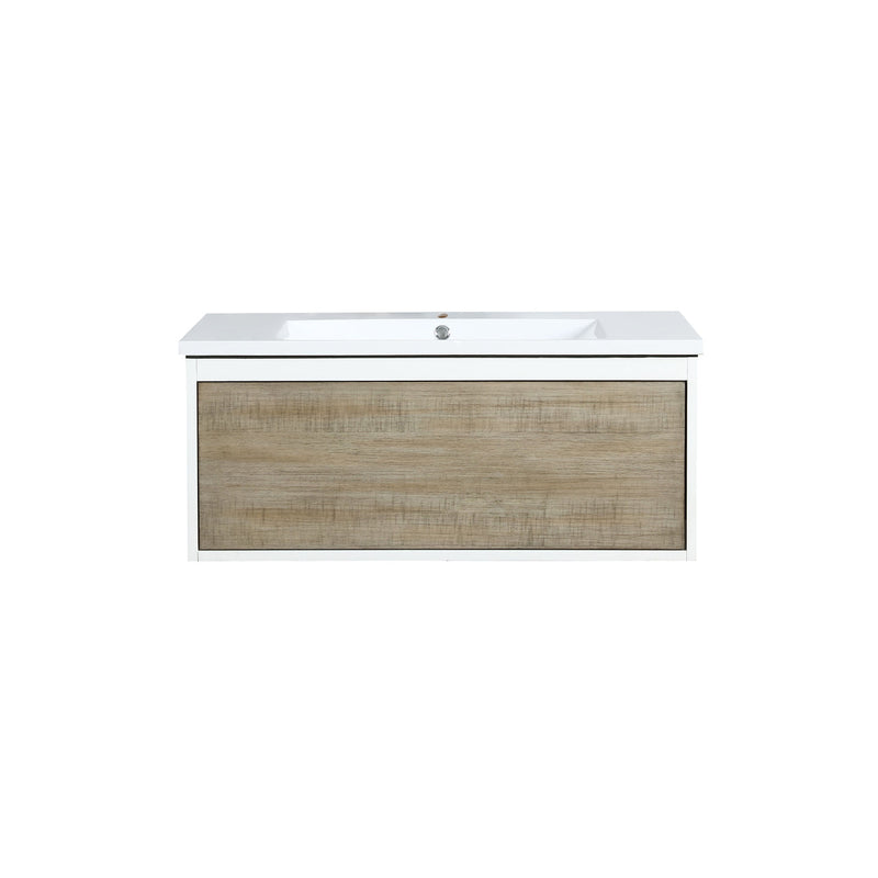 Lexora Scopi 36" Rustic Acacia Bathroom Vanity and Acrylic Composite Top with Integrated Sink LSC36SRAOS000