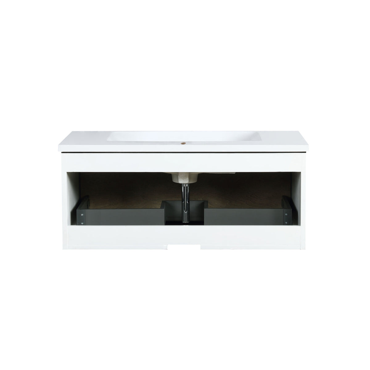 Lexora Scopi 36" Rustic Acacia Bathroom Vanity, Acrylic Composite Top with Integrated Sink, and 28" Frameless Mirror LSC36SRAOSM28 - MyBBQDirect